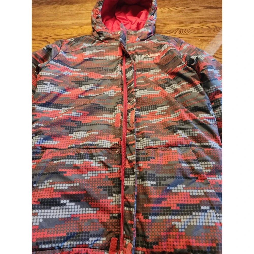 Columbia Jacket Youth‎ Large Boys Lightning Lift Hooded Winter Ski Coat Red